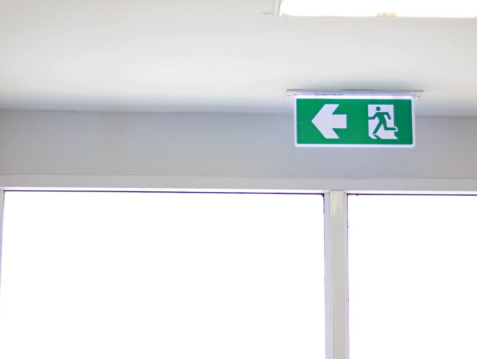 Emergency fire exit sign